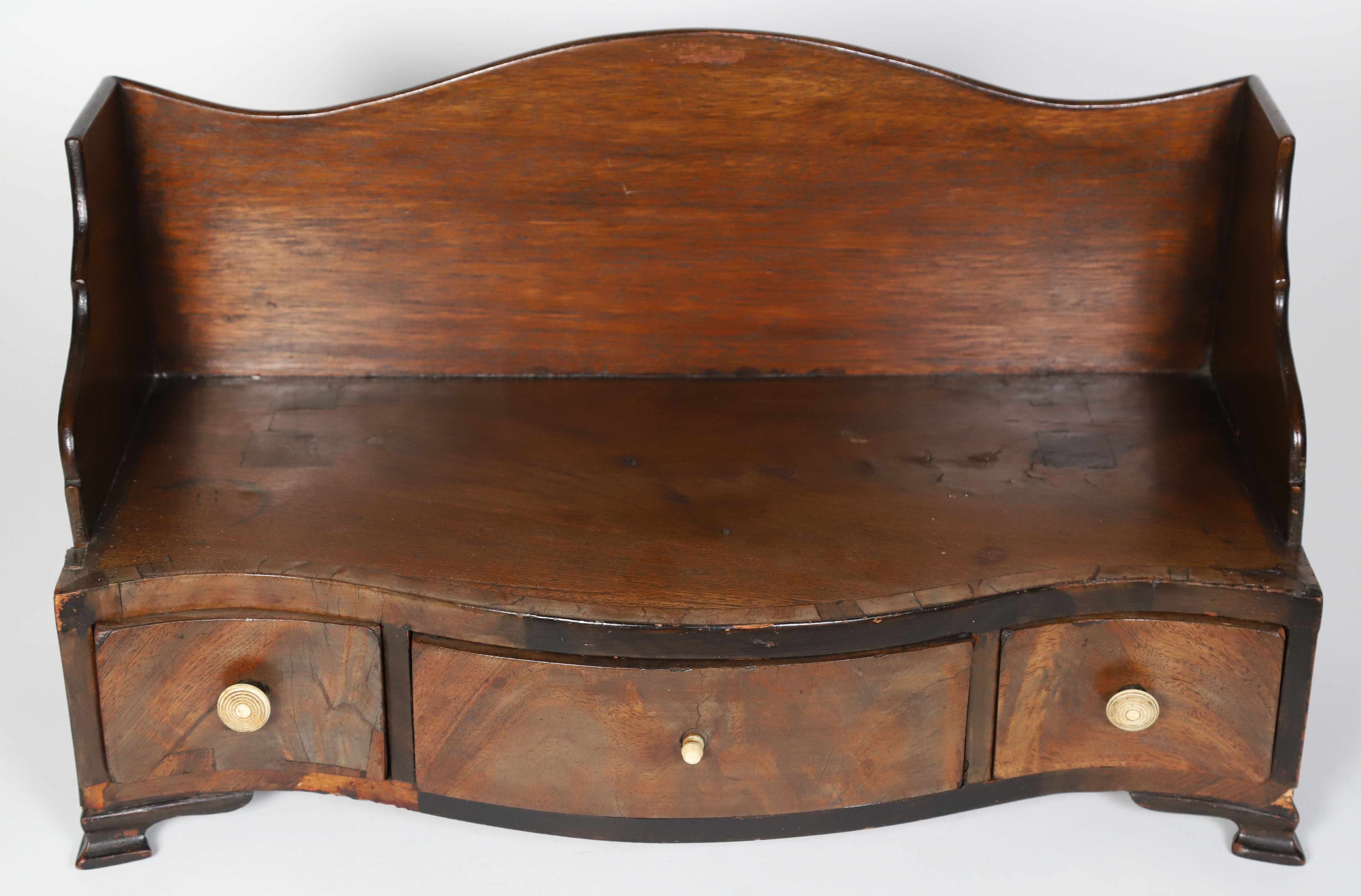 George III Mahogany Serpentine Back Dressing Box