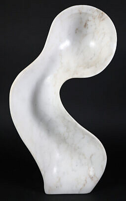 Tim Ridger White Marble Abstract Sculpture Of Pregnant Woman