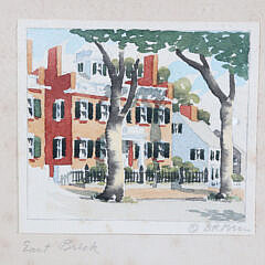 Doris and Richard Beer Watercolor on Paper "East Brick"