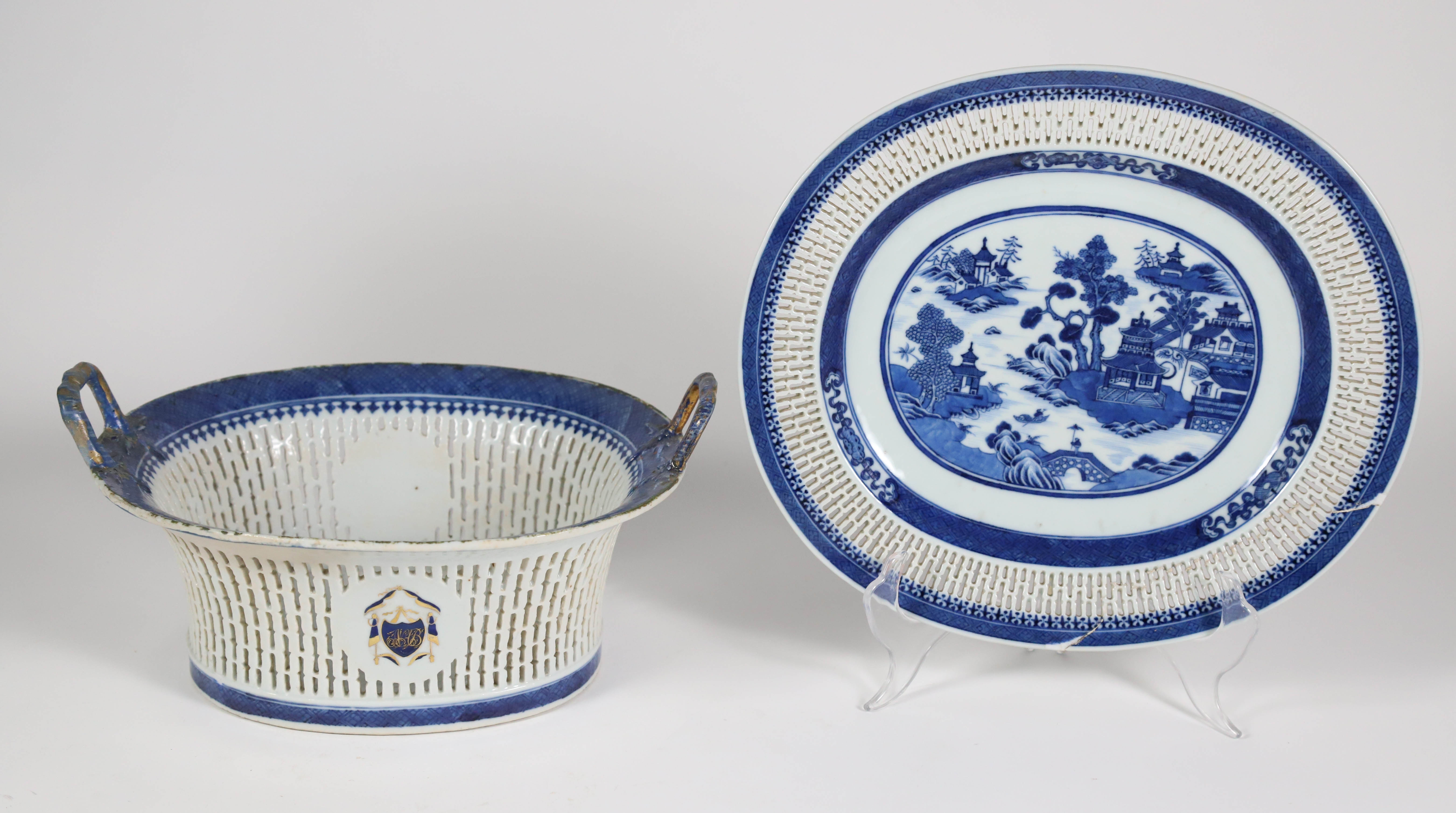 Chinese Export Plate Armorial Soup Plate, Late 18th Century