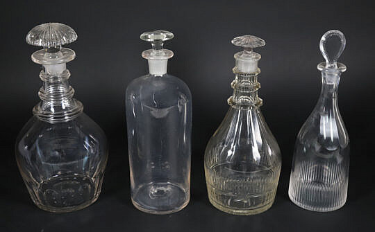 Five Assorted Crystal Decanters 