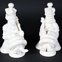 Pair of Waylande Gregory Pottery "King and Queen" Decanters