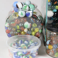 Large Collection of Vintage Glass and Clay Marbles 