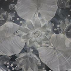 Verlyn Frosted Glass Water Lily Embossed Shallow Bowl