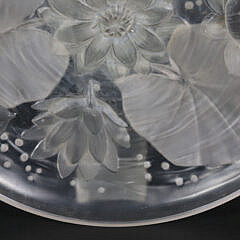 Verlyn Frosted Glass Water Lily Embossed Shallow Bowl