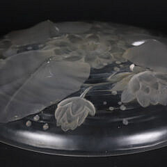 Verlyn Frosted Glass Water Lily Embossed Shallow Bowl