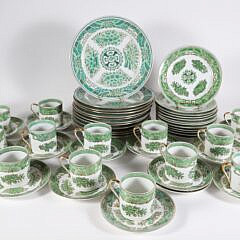 Japanese Green Fitzhugh Style Dinner Service