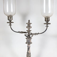 Pair of Sheffield Silver Plated Two-Light Candelabra, 2nd Quarter of the 19th Century