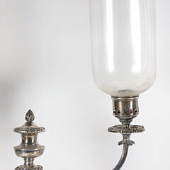 Pair of Sheffield Silver Plated Two-Light Candelabra, 2nd Quarter of the 19th Century