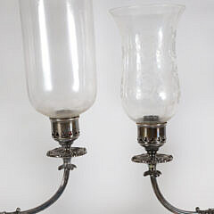 Pair of Sheffield Silver Plated Two-Light Candelabra, 2nd Quarter of the 19th Century