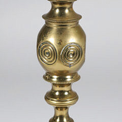 19th Century English Brass Pushup Candlestick