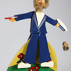 Broomhill Carved and Painted Wood Toy Bank