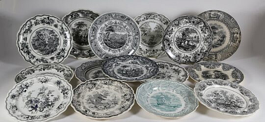 Assorted Collection of English Transferware Dinner Plates