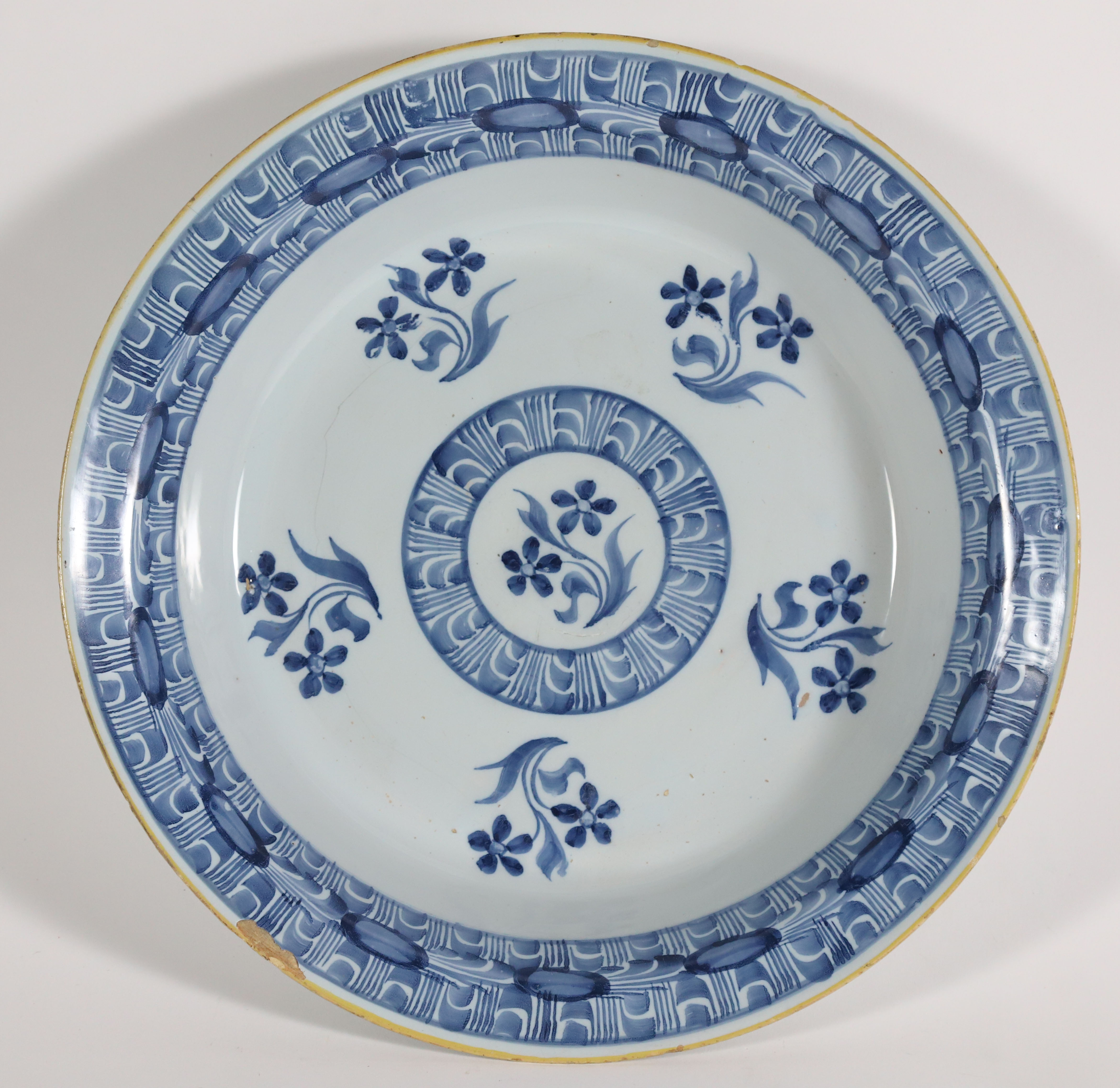 Dutch Delft Blue and White Shallow Bowl, 18th/19th Century