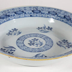 Dutch Delft Blue and White Shallow Bowl, 18th/19th Century