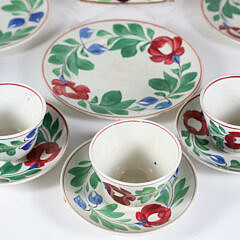 English “Rose Pattern” Ceramic Cups, Plates and Platter