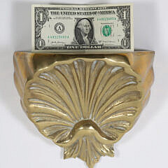 Vintage Brass Scallop Shell Doorstop