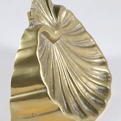 Vintage Brass Scallop Shell Doorstop