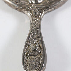 Art Nouveau Silver Plated Hand Mirror