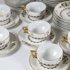 Limoges France Vignaud Dinner Service in the Deuville Pattern