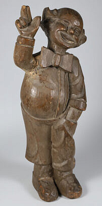 206-4600 Antique Carved Wooden Circus Clown Figure A_IMG_9683