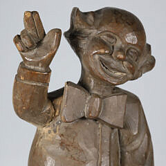 Antique Carved Wooden Circus Clown Figure