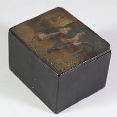 Russian Paint Decorated Papier Mache Box, 19th Century