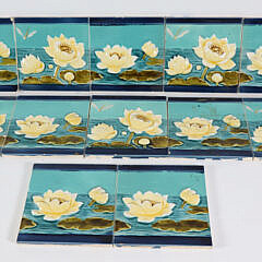 3-2185 12 Art Nouveau Floral Emobssed Tiles A_IMG_0013 5