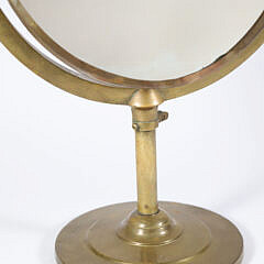 Vintage Tabletop Brass Easel Dressing Mirror, 19th Century