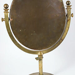 Vintage Tabletop Brass Easel Dressing Mirror, 19th Century