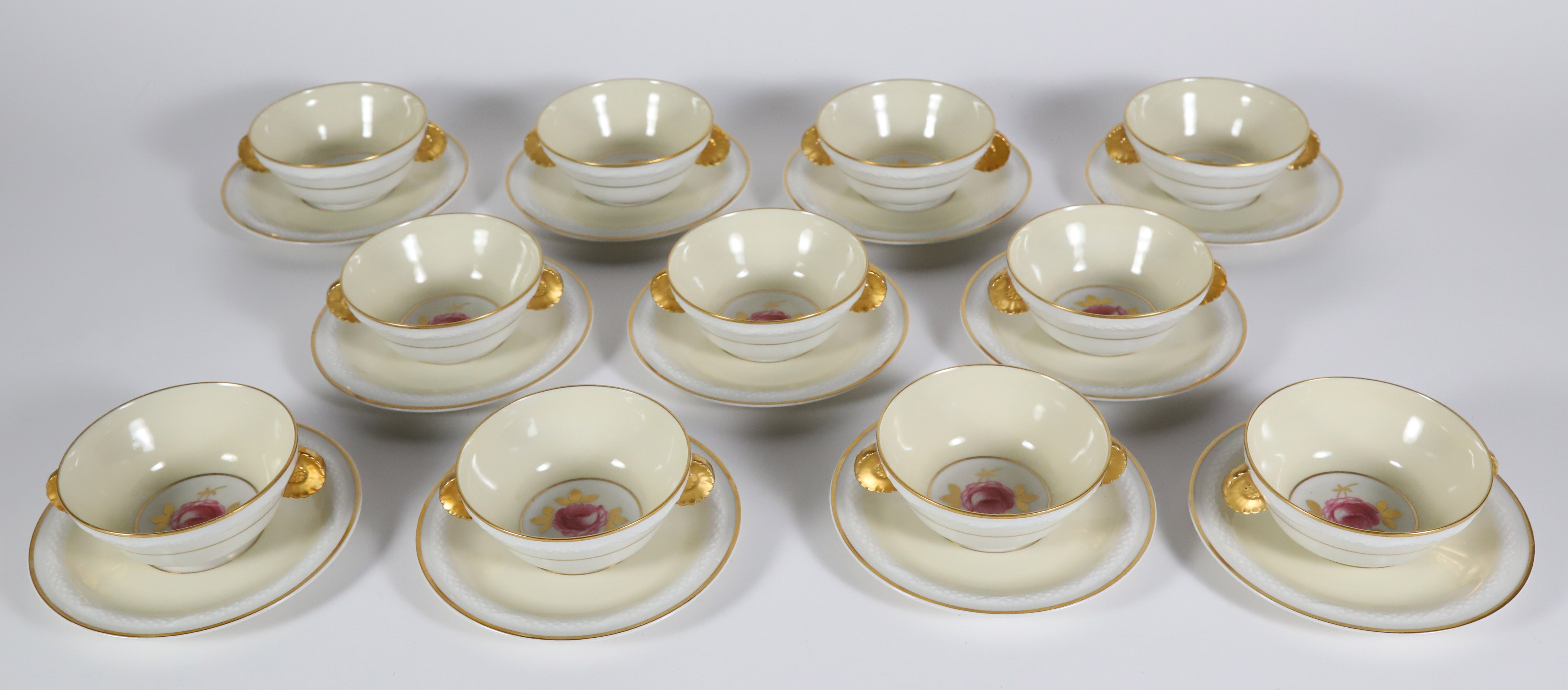 Set of 11 Limoges Bouillon Cups and Sauces