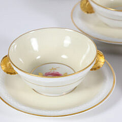 Set of 11 Limoges Bouillon Cups and Saucers