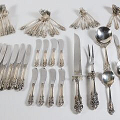 Wallace Grande Baroque Sterling Silver Flatware Service Compromising 68 Pieces