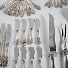 Wallace Grande Baroque Sterling Silver Flatware Service Compromising 68 Pieces