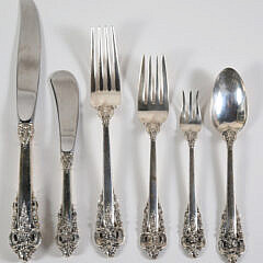 Wallace Grande Baroque Sterling Silver Flatware Service Compromising 68 Pieces