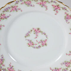 Set of Eight Vintage Limoges France Dinner Rose Garland Plates