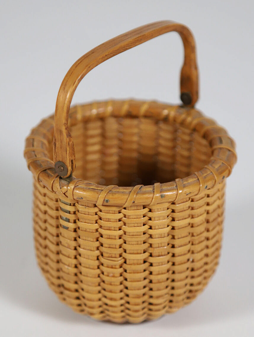 Stephen Gibbs (18961974) Round Swing Handle TwoEgg Nantucket Basket