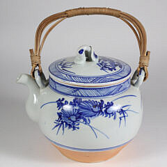 Blue and White Canton Teapot