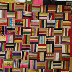 Antique Hat Silk Ribbon Quilt, circa 1890