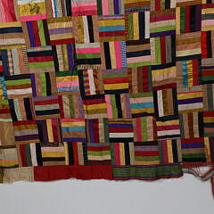 Antique Hat Silk Ribbon Quilt, circa 1890