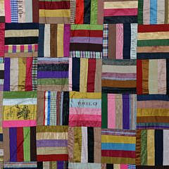 Antique Hat Silk Ribbon Quilt, circa 1890