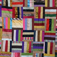 Antique Hat Silk Ribbon Quilt, circa 1890