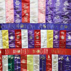 County Fair Ribbon Patchwork Quilt Top, circa 1945-1977