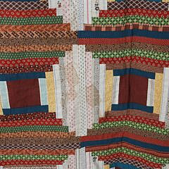 Antique Log Cabin Summer Quilt, circa 1836, Made by Marjorie King Case Cutchogue