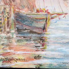 Lillian Gertrude Smith Rockwood Watercolor on Paper “Nantucket Wharf”