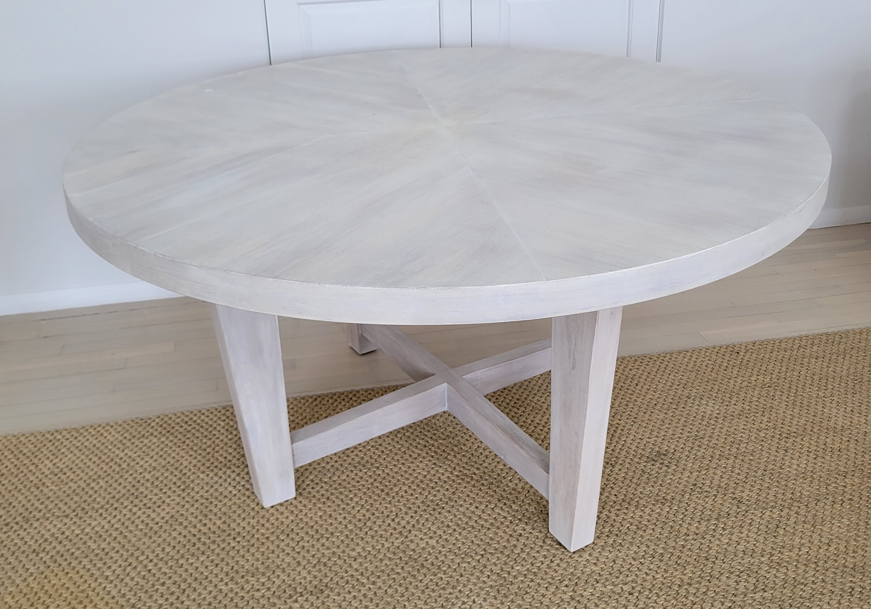 Modern White Washed Round Dinning Table - Modern White Washed Round ...