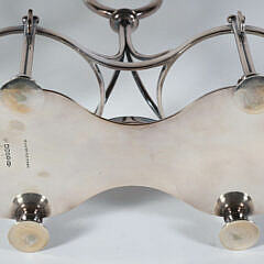 Silver Plated and Crystal Jars Condiment Carrier, 19th Century