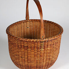 Vintage Round Open Swing Handle Nantucket Basket