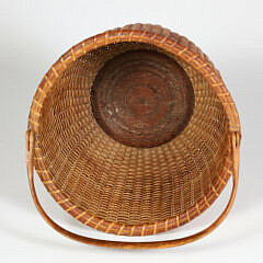 Vintage Round Open Swing Handle Nantucket Basket