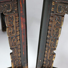 Pair of Chinese Carved Elm Armchairs, 19th Century